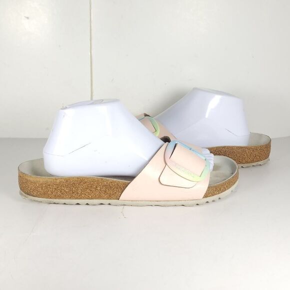 Birkenstock Women's Madrid Big Buckle EU41 US10 Leather Light Pink Slide Sandals - Picture 8 of 16